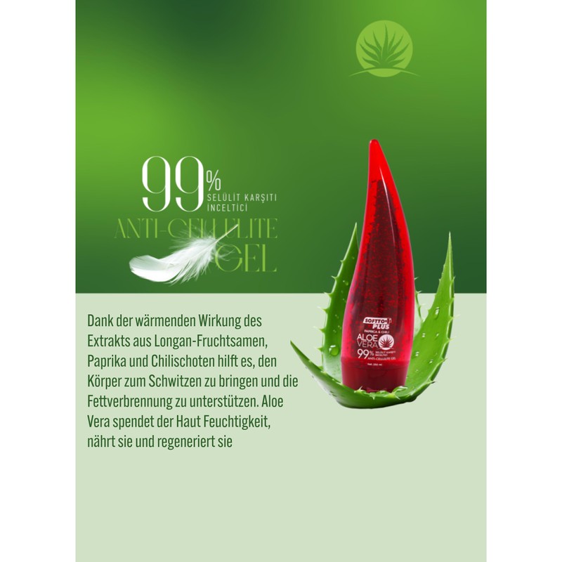 Softto+Plus Aloe Vera Anti-Cellulite Warming Firming Gel with Paprica &