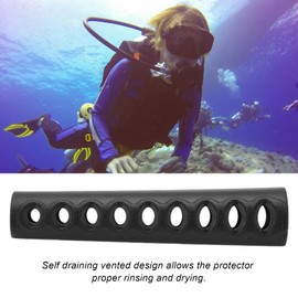 Entatial Regulator Hose Protection, Diver Regulator Hose Protection 94 mm Long Portable Reusable for Diving Accessories (Black)