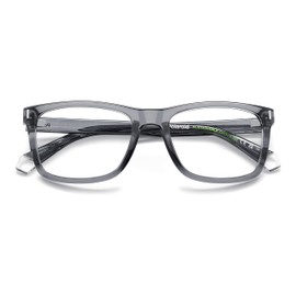 POLAROID Model PLD D512 Rectangular Glasses Frame for Men Made of Eco Co-Polyester (Includes Glasses Case)