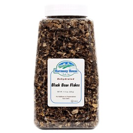 Harmony House Foods Dehydrated Black Bean Flakes (11.5 oz, Quart Size Jar)