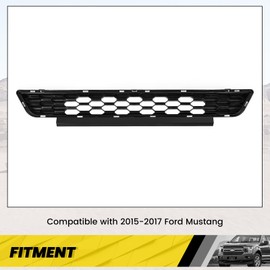 KUAFU Lower Radiator Front Grille Grill Compatible with 2015-2017 Ford Mustang Replacement for FR3Z-17K945-BA Black ABS Plastic