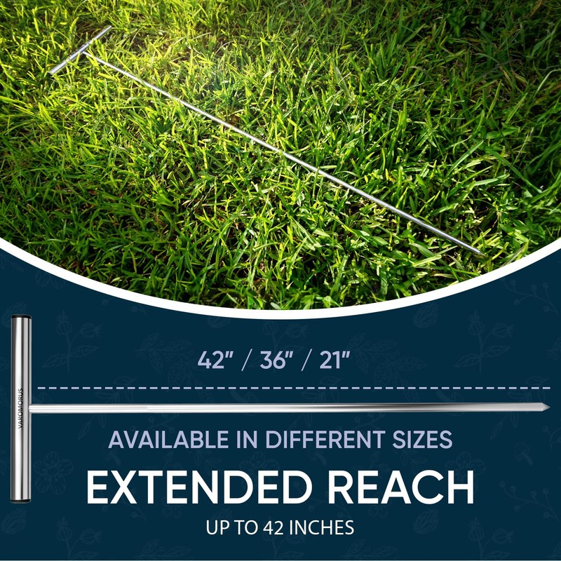 Varomorus Stainless Steel Soil Probe Rod, Septic Tank Locator for