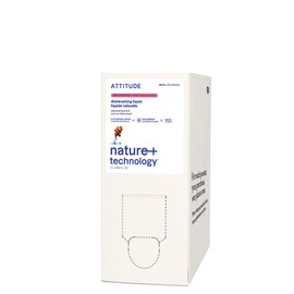 ATTITUDE ATTITUDE Dishwashing Liquid, EWG Verified, Vegan Dish Soap, Plant Based, Naturally Derived Products, Pink Grapefruit, Bulk Refill, 67.6 Fl Oz