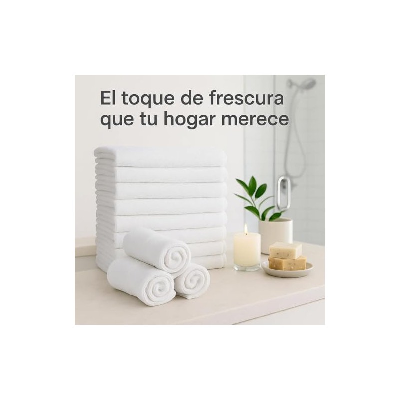 Toallas Faciales Blanco 100 Algodón Suaves Absorbentes Hotel Piezas