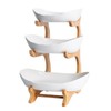 YYW 3 Tier Fruit Basket, White Ceramic Fruit Bowl for