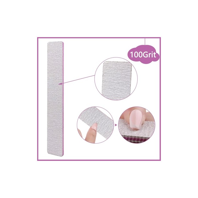 LNAUJS 6 limas de uñas lavables profesionales reutilizables de doble
