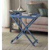 Pemberly Row Folding Tray Table in Blue