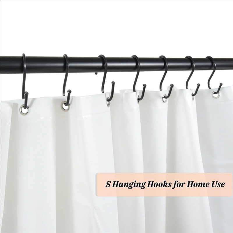 GEMMAHW 12CM Large S Hooks for Hanging (20-Pack), Black S