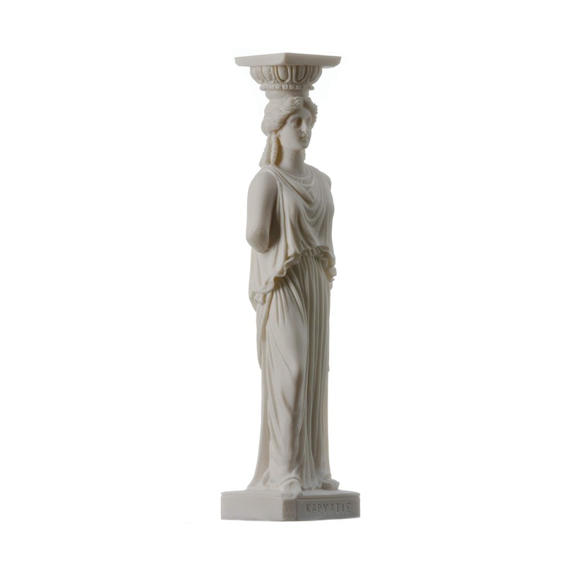 BeautifulGreekStatues Column Caryatid Statue Acropolis Athens Greek Roman Alabaster 9.8"