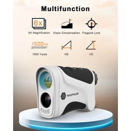 PEAKPULSE Golf Range Finder,1700 Yards Golf Rangefinder with Slope Compensation Switch,Laser Range Finder with Height Measurement and Horizontal Distance,6X Magnification,Flag Pole Locking Vibration