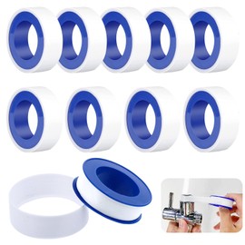 Pizsieat Teflon Tape Thread Sealing Tape, Teflon Tape Pool 15 mm x 10 m Waterproof Teflon Tape for Pool, Kitchen, Pipes, Taps, Showers and Bathtubs (White)