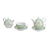 Tea for One Set Retro Design in Light Green (Pot,
