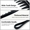 Wide Tooth Hair Combs Set of 10pcs, Black & Silver