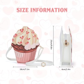 LUZGAT Girls Cute Ice Cream Purse Small Crossbody Bag Personality Shoulder Bag Cardboard Phone Bags, pink
