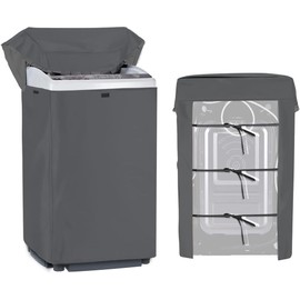 MBOOM Portable Top Load Washer Dryer Cover, Waterproof Full-Automatic, Wheel Washing Machine Cover (S, Grey)