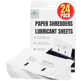 1InTheOffice Paper Shredders Lubricant Sheets 8.5" x 6" Shredder Sharpening & Lubricant Sheets, Shredder Cleaning Sheets, 24 Pack