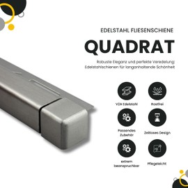 Square Outer Corner Stainless Steel V2A 11 mm Brushed