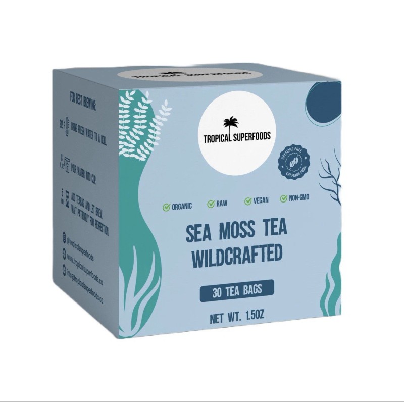 Organic Sea Moss Tea Bags 🌿 Pure Ocean Harvested |