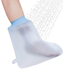 Neyeau Waterproof Foot Cover for Shower, Shower Boots for Injured Feet Reusable, Non-slip, Watertight Protection for Ankle, Foot, Toe
