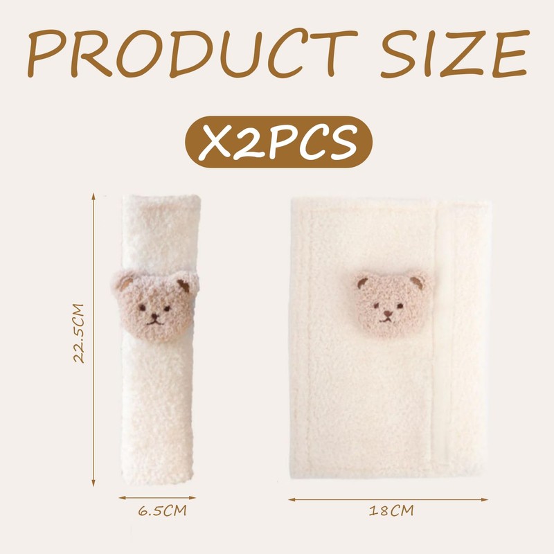 2 Pieces Car Seat Belt Shoulder Covers, Travel Plush Pads,