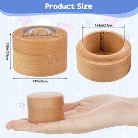 Huiguli Tooth Fairy Box, Wooden Tooth Box Keepsake with Rainbow Pattern, Baby Tooth Storage Box for Girls And Boys, Cute Lost Tooth Holder Birthday Gifts, Blue