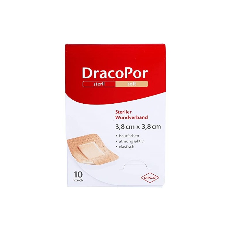 Dracopor Wound Dressing 3.8 x 3.8 cm Sterile Skin Coloured