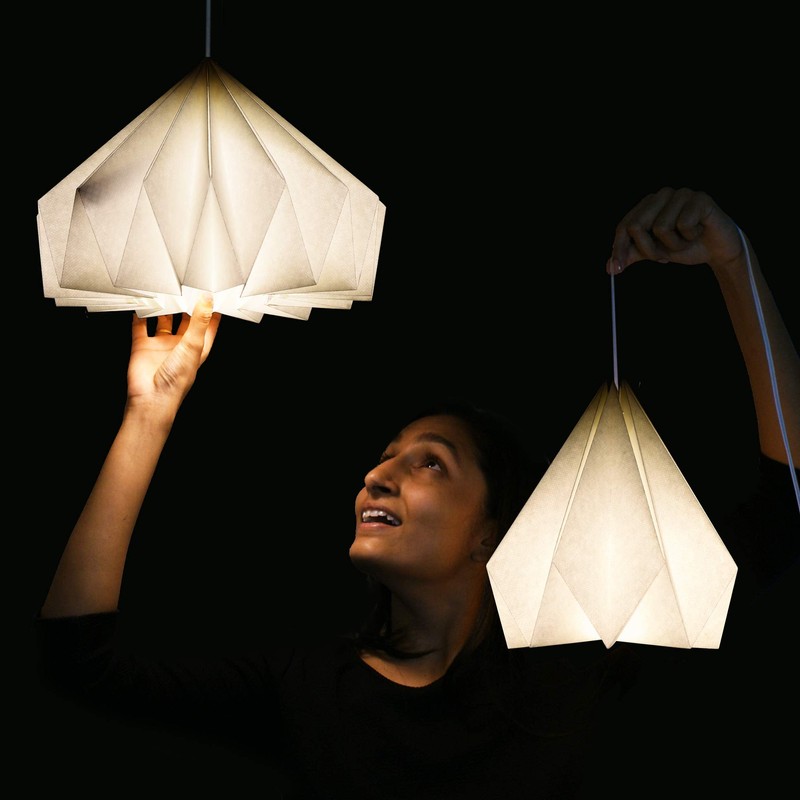 Brownfolds Paper Origami Lamp Shade; Vanilla Bliss Dual Pack White