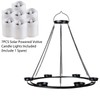 Outdoor Chandelier Solar, Hanging Candle Lantern with 7pcs Solar Powered