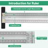 LALAGO Marking Ruler Stainless Steel T-Hole, Ultra Precision Marking T