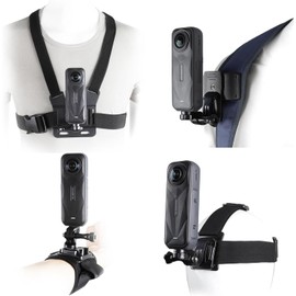 Insta 360 X5 Accessories Kit Chest Mount Head Strap Harness Backpack Clip Holder Wrist Strap for Insta360 One X5/X4/X3/X2, GoPro Hero 9