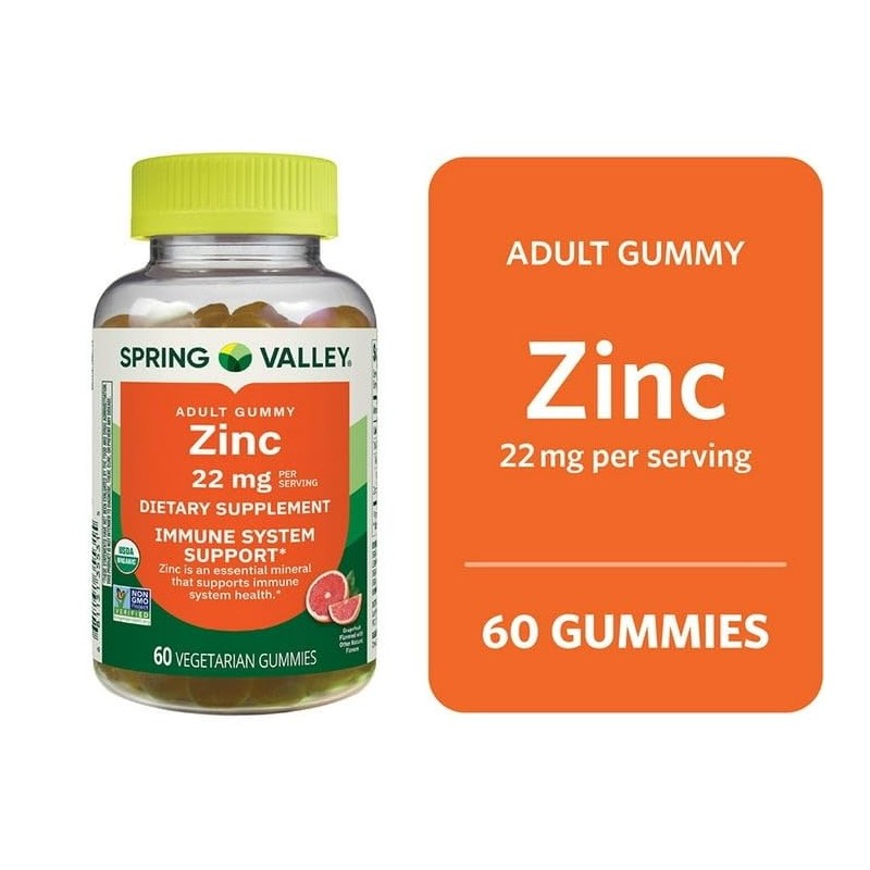 Spring Valley Zinc, zinc Gummies 22mg, Immune System Support, Zinc