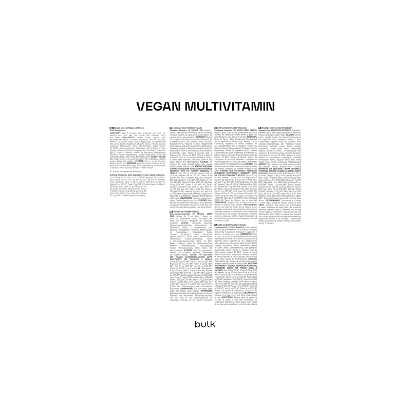 Bulk Vegan Multivitamin Capsules, Pack of 90