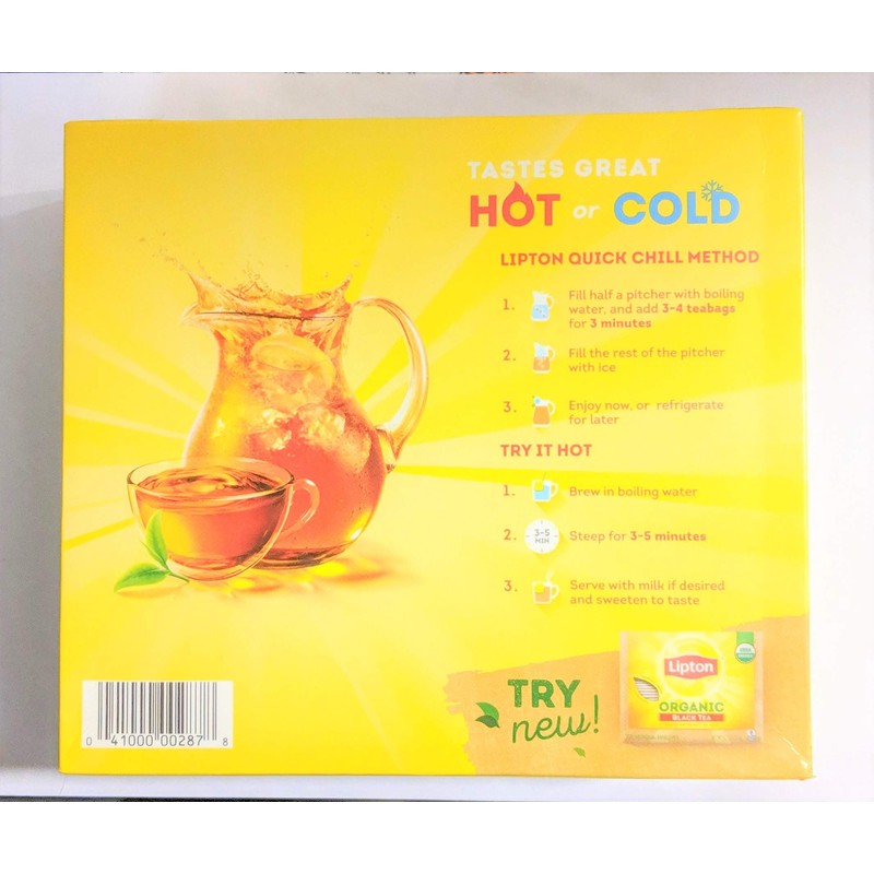 Lipton Black Tea Bags 100% Natural Tea 100 ct (Pack
