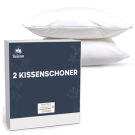 Pillow Protector – Set of 2 Waterproof Pillow Protectors with Zipper - 40x70 - Oeko Tex Certified – Twinzen Technology White Pillow Protectors
