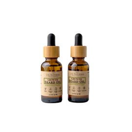 J&L Naturals | Beard Oil for Men | Growth, Grooming, Thicker Hair, Beard Care | 100% Natural Ingredients With Argan Oil, Jojoba Oil, Coconut Oil (1 Fl Oz (Pack of 2), Lemongrass & Clove)