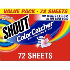 Shout Color Catcher Sheets for Laundry, Maintains Clothes Original Colors- 72 Ct