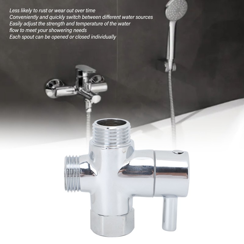 3 Way G1/2 Shower Diverter Valve Copper Shower Arm Diverter