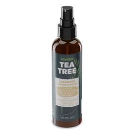 Limpiador facial Life180 con tea tree, aceite de ricino, mix de aceites esenciales, 120 ml