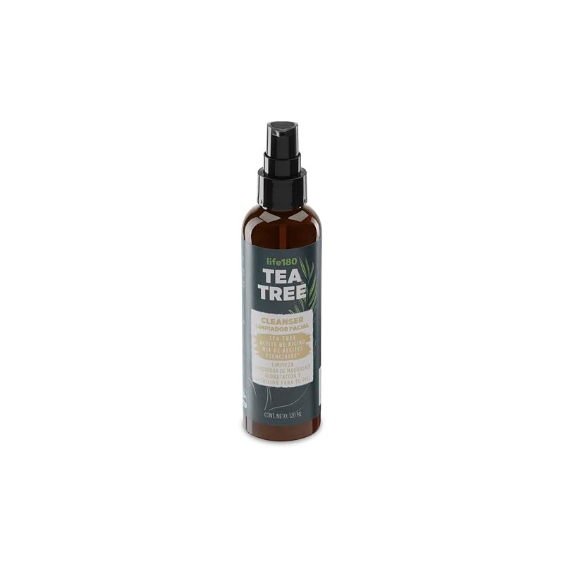 Limpiador facial Life180 con tea tree, aceite de ricino, mix