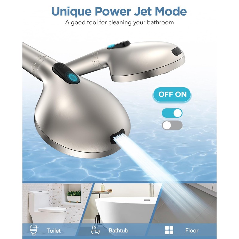 MakeFit Handheld Shower Head with Filter Brushed Nickel - High