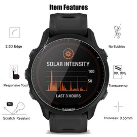 (4 Pack) Screen Protector For Garmin Forerunner 955/955 Solar Tempered Glass, HD Clear, Anti Scratch, Bubble Free, 9H Hardness, Case Friendly.