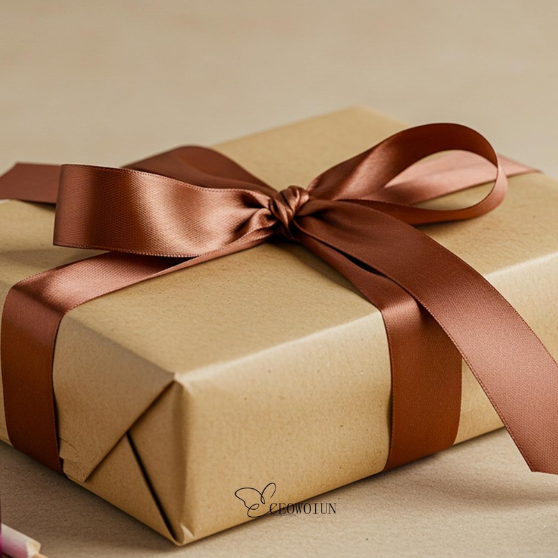 7/8 in Brown Satin Ribbon 100Yards, Polyester Ribbon for Wedding,Hair