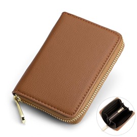 Urban & Chic Classic Ladies Small Zip Around Wallet/Card Holder/Coin Purse, Women's Small Zip Around Wallet/Card Holder/Coin Purse (Caramel)