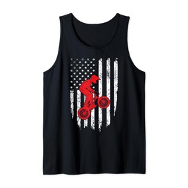 USA American Flag BMX Bike Racing BMX Biker Man Woman Boys Tank Top