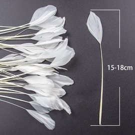 FEARAFTS White Goose Feathers for Hats Making Fascinators Decoration Pack of 50 (White)