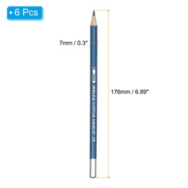 PATIKIL Watercolor Pencil, 6Pcs Water Soluble Pencils for Blending, Coloring, Sketch Drawing, Painting, Blue