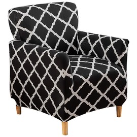 Buenanir Accent Chair Covers with Arms Stretch Mid Century Modern Accent Chair Slipcovers 1-Piece Printed Banquet Arm Chair Cover Couch Sofa Covers Protector for Living Room Office Hotel #12