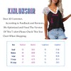 KINLONSAIR Women's Crochet Lace Basic V-Neck T-Shirts Short Sleeve Loose