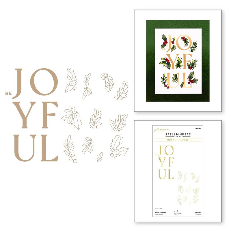 Spellbinders Joyful Hot Foil Plate & Die Set, Metal