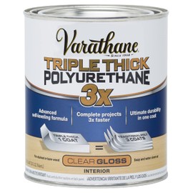 Varathane 284470 Triple Thick Polyurethane Wood Finish, Gloss, Quart